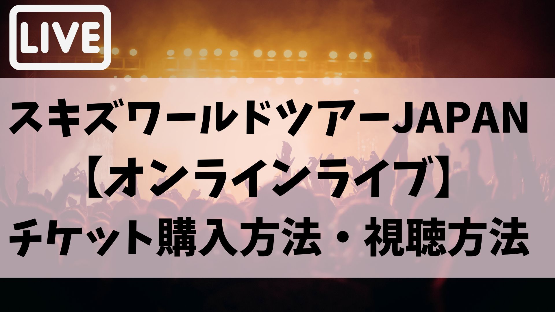 スキズワールドツアーJAPAN【オンラインライブ】チケット購入方法・視聴方法